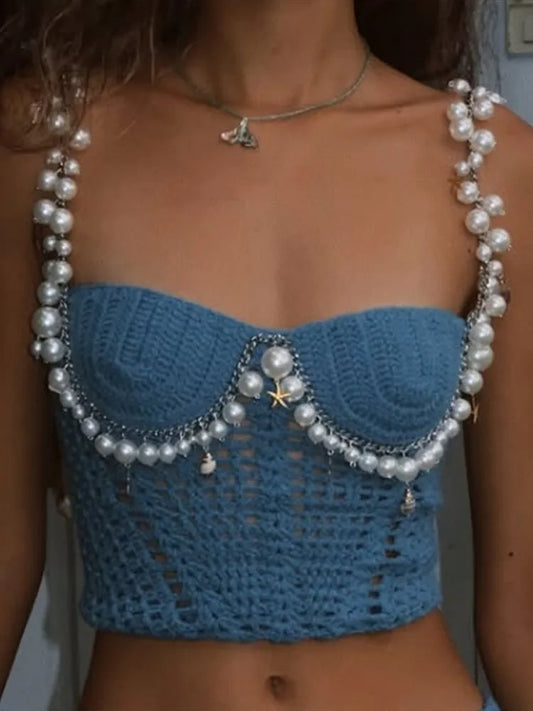 Beaded Crochet Crop Set – Summer 2025 🌞